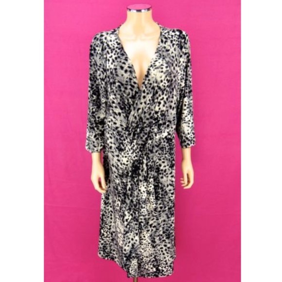 leopard print wrap dress size 18